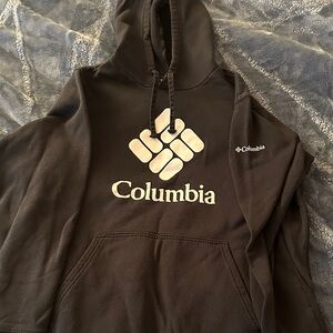 Columbia Black Pullover Hoodie with White Logo